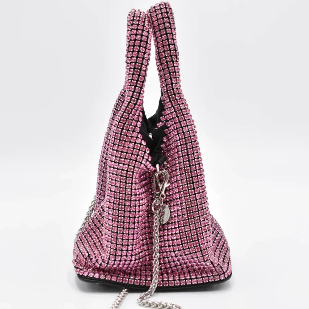 Pink Diamond Crystal Mini Bucket Bag - Picture 5 of 7